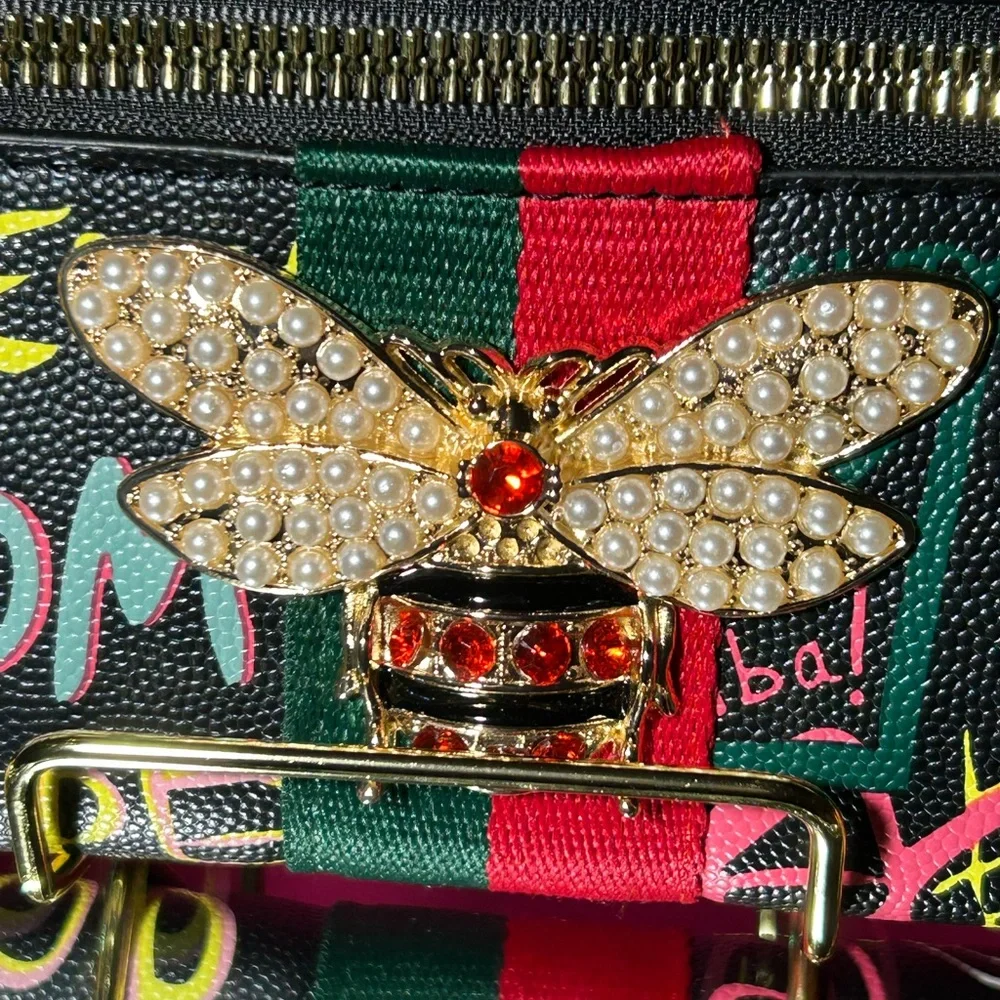 Alba Saffiano Leather Inspirational Black Zip-around Long Wallet 8” x 4.… - Picture 10 of 17